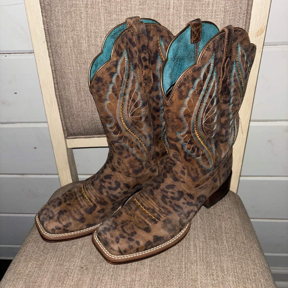 Brown and Blue Western Boots Ariat